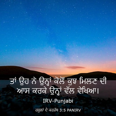 Picture 03 - ਰਸੂਲਾਂ ਦੇ ਕਰਤੱਬ 3:5 PANIRV - ਤਾਂ ਉਹ ਨੇ ਉਨ੍ਹਾਂ - Bible Verse Picture