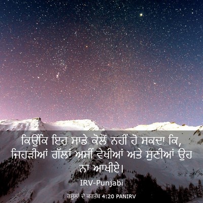 Picture 03 - ਰਸੂਲਾਂ ਦੇ ਕਰਤੱਬ 4:20 PANIRV - ਕਿਉਂਕਿ ਇਹ ਸਾਡੇ - Bible Verse Picture