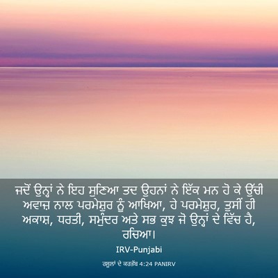 Picture 03 - ਰਸੂਲਾਂ ਦੇ ਕਰਤੱਬ 4:24 PANIRV - ਜਦੋਂ ਉਨ੍ਹਾਂ ਨੇ ਇਹ - Bible Verse Picture