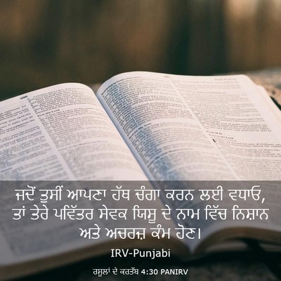 Picture 03 - ਰਸੂਲਾਂ ਦੇ ਕਰਤੱਬ 4:30 PANIRV - ਜਦੋਂ ਤੁਸੀਂ ਆਪਣਾ - Bible Verse Picture