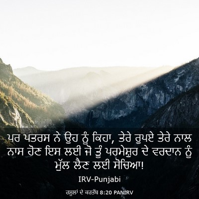 Picture 03 - ਰਸੂਲਾਂ ਦੇ ਕਰਤੱਬ 8:20 PANIRV - ਪਰ ਪਤਰਸ ਨੇ ਉਹ ਨੂੰ - Bible Verse Picture