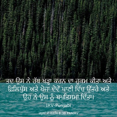 Picture 03 - ਰਸੂਲਾਂ ਦੇ ਕਰਤੱਬ 8:38 PANIRV - ਤਦ ਉਸ ਨੇ ਰੱਥ ਖੜ੍ਹਾ - Bible Verse Picture