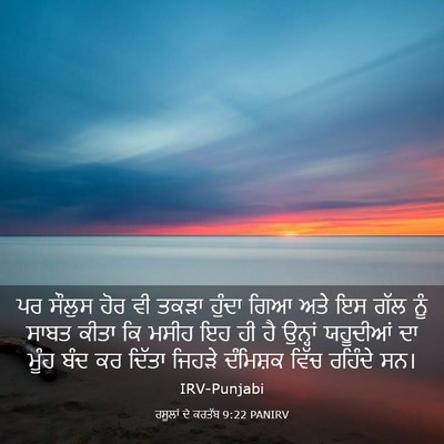 Picture 03 - ਰਸੂਲਾਂ ਦੇ ਕਰਤੱਬ 9:22 PANIRV - ਪਰ ਸੌਲੁਸ ਹੋਰ ਵੀ - Bible Verse Picture