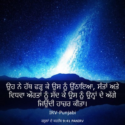Picture 03 - ਰਸੂਲਾਂ ਦੇ ਕਰਤੱਬ 9:41 PANIRV - ਉਹ ਨੇ ਹੱਥ ਫੜ੍ਹ ਕੇ - Bible Verse Picture
