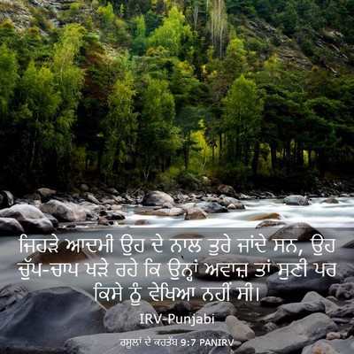 Picture 03 - ਰਸੂਲਾਂ ਦੇ ਕਰਤੱਬ 9:7 PANIRV - ਜਿਹੜੇ ਆਦਮੀ ਉਹ ਦੇ - Bible Verse Picture