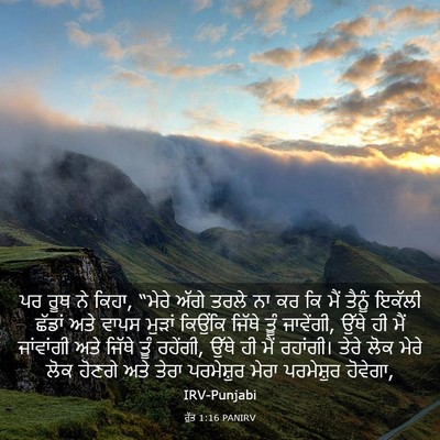 Picture 03 - ਰੁੱਤ 1:16 PANIRV - ਪਰ ਰੂਥ ਨੇ ਕਿਹਾ, - Bible Verse Picture