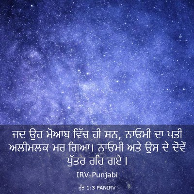 Picture 03 - ਰੁੱਤ 1:3 PANIRV - ਜਦ ਉਹ ਮੋਆਬ ਵਿੱਚ ਹੀ - Bible Verse Picture