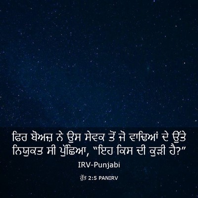 Picture 03 - ਰੁੱਤ 2:5 PANIRV - ਫਿਰ ਬੋਅਜ਼ ਨੇ ਉਸ - Bible Verse Picture