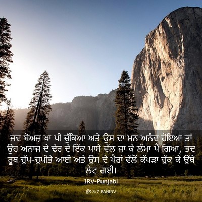 Picture 03 - ਰੁੱਤ 3:7 PANIRV - ਜਦ ਬੋਅਜ਼ ਖਾ ਪੀ - Bible Verse Picture
