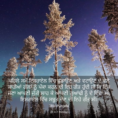 Picture 03 - ਰੁੱਤ 4:7 PANIRV - ਪਹਿਲੇ ਸਮੇਂ ਇਸਰਾਏਲ - Bible Verse Picture