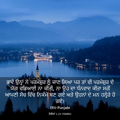 Picture 03 - ਰੋਮੀਆਂ 1:21 PANIRV - ਭਾਵੇਂ ਉਨ੍ਹਾਂ ਨੇ - Bible Verse Picture