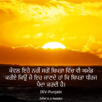 Picture 03 - ਰੋਮੀਆਂ 5:3 PANIRV - ਕੇਵਲ ਇਹੋ ਨਹੀਂ ਸਗੋਂ - Bible Verse Picture