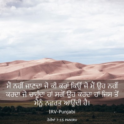 Picture 03 - ਰੋਮੀਆਂ 7:15 PANIRV - ਮੈਂ ਨਹੀਂ ਜਾਣਦਾ ਜੋ - Bible Verse Picture