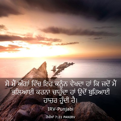 Picture 03 - ਰੋਮੀਆਂ 7:21 PANIRV - ਸੋ ਮੈਂ ਅੰਗਾਂ ਵਿੱਚ - Bible Verse Picture