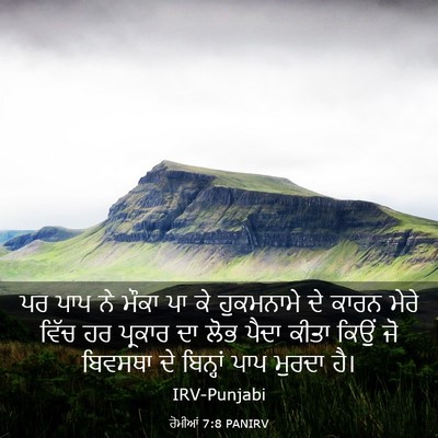Picture 03 - ਰੋਮੀਆਂ 7:8 PANIRV - ਪਰ ਪਾਪ ਨੇ ਮੌਕਾ ਪਾ - Bible Verse Picture
