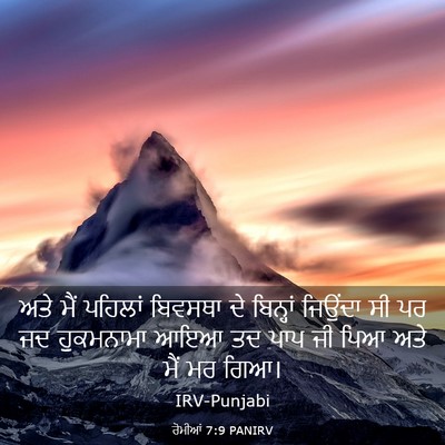 Picture 03 - ਰੋਮੀਆਂ 7:9 PANIRV - ਅਤੇ ਮੈਂ ਪਹਿਲਾਂ - Bible Verse Picture