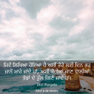 Picture 03 - ਰੋਮੀਆਂ 8:36 PANIRV - ਜਿਵੇਂ ਲਿਖਿਆ ਹੋਇਆ - Bible Verse Picture