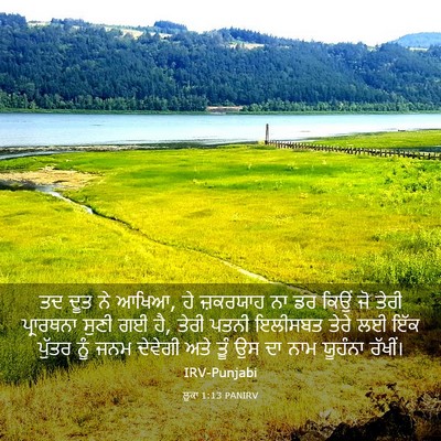Picture 03 - ਲੂਕਾ 1:13 PANIRV - ਤਦ ਦੂਤ ਨੇ ਆਖਿਆ, ਹੇ - Bible Verse Picture