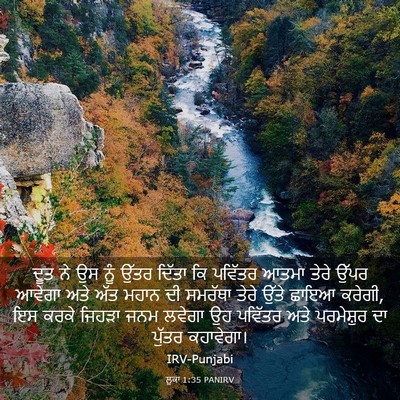 Picture 03 - ਲੂਕਾ 1:35 PANIRV - ਦੂਤ ਨੇ ਉਸ ਨੂੰ ਉੱਤਰ - Bible Verse Picture