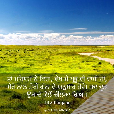 Picture 03 - ਲੂਕਾ 1:38 PANIRV - ਤਾਂ ਮਰਿਯਮ ਨੇ ਕਿਹਾ, - Bible Verse Picture