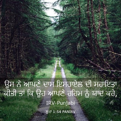 Picture 03 - ਲੂਕਾ 1:54 PANIRV - ਉਸ ਨੇ ਆਪਣੇ ਦਾਸ - Bible Verse Picture