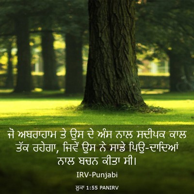 Picture 03 - ਲੂਕਾ 1:55 PANIRV - ਜੋ ਅਬਰਾਹਾਮ ਤੇ ਉਸ ਦੇ - Bible Verse Picture