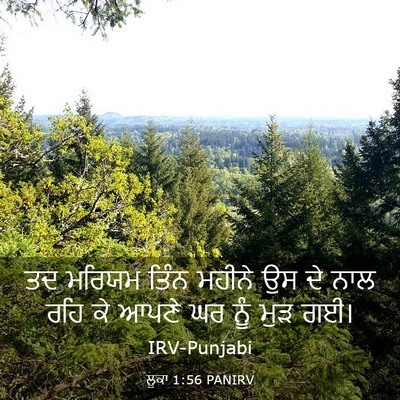 Picture 03 - ਲੂਕਾ 1:56 PANIRV - ਤਦ ਮਰਿਯਮ ਤਿੰਨ - Bible Verse Picture