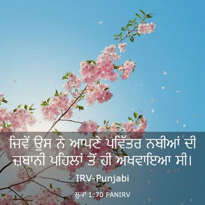 Picture 03 - ਲੂਕਾ 1:70 PANIRV - ਜਿਵੇਂ ਉਸ ਨੇ ਆਪਣੇ - Bible Verse Picture