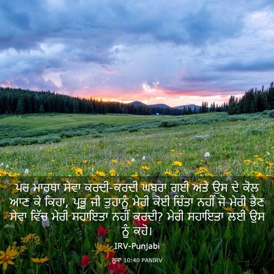 Picture 03 - ਲੂਕਾ 10:40 PANIRV - ਪਰ ਮਾਰਥਾ ਸੇਵਾ - Bible Verse Picture