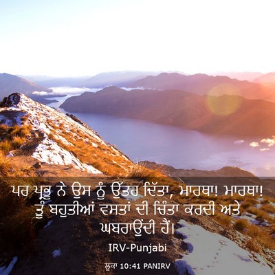 Picture 03 - ਲੂਕਾ 10:41 PANIRV - ਪਰ ਪ੍ਰਭੂ ਨੇ ਉਸ ਨੂੰ - Bible Verse Picture