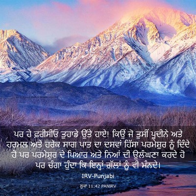 Picture 03 - ਲੂਕਾ 11:42 PANIRV - ਪਰ ਹੇ ਫ਼ਰੀਸੀਓ - Bible Verse Picture