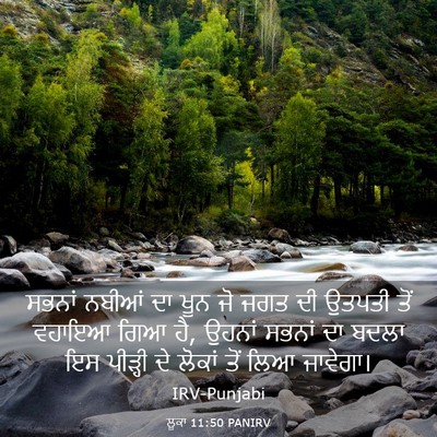 Picture 03 - ਲੂਕਾ 11:50 PANIRV - ਸਭਨਾਂ ਨਬੀਆਂ ਦਾ ਖੂਨ - Bible Verse Picture