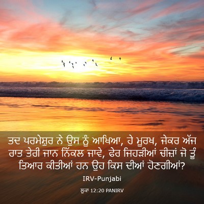 Picture 03 - ਲੂਕਾ 12:20 PANIRV - ਤਦ ਪਰਮੇਸ਼ੁਰ ਨੇ ਉਸ - Bible Verse Picture