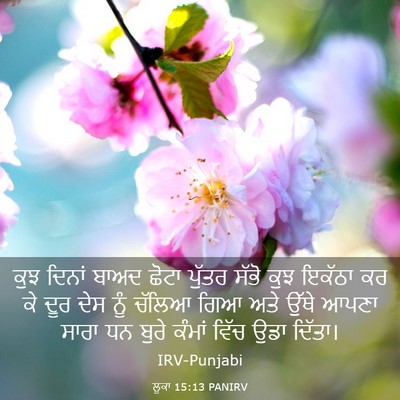 Picture 03 - ਲੂਕਾ 15:13 PANIRV - ਕੁਝ ਦਿਨਾਂ ਬਾਅਦ - Bible Verse Picture