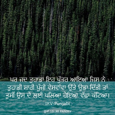 Picture 03 - ਲੂਕਾ 15:30 PANIRV - ਪਰ ਜਦ ਤੁਹਾਡਾ ਇਹ - Bible Verse Picture