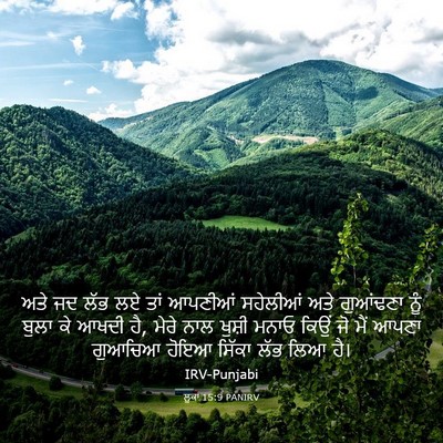 Picture 03 - ਲੂਕਾ 15:9 PANIRV - ਅਤੇ ਜਦ ਲੱਭ ਲਏ ਤਾਂ - Bible Verse Picture