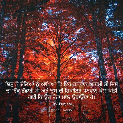 Picture 03 - ਲੂਕਾ 16:1 PANIRV - ਯਿਸੂ ਨੇ ਚੇਲਿਆਂ ਨੂੰ - Bible Verse Picture
