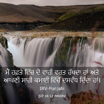 Picture 03 - ਲੂਕਾ 18:12 PANIRV - ਮੈਂ ਹਫ਼ਤੇ ਵਿੱਚ ਦੋ - Bible Verse Picture
