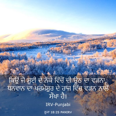 Picture 03 - ਲੂਕਾ 18:25 PANIRV - ਕਿਉਂ ਜੋ ਸੂਈ ਦੇ ਨੱਕੇ - Bible Verse Picture