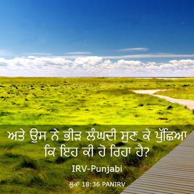 Picture 03 - ਲੂਕਾ 18:36 PANIRV - ਅਤੇ ਉਸ ਨੇ ਭੀੜ ਲੰਘਦੀ - Bible Verse Picture