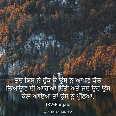 Picture 03 - ਲੂਕਾ 18:40 PANIRV - ਤਦ ਯਿਸੂ ਨੇ ਰੁੱਕ ਕੇ - Bible Verse Picture