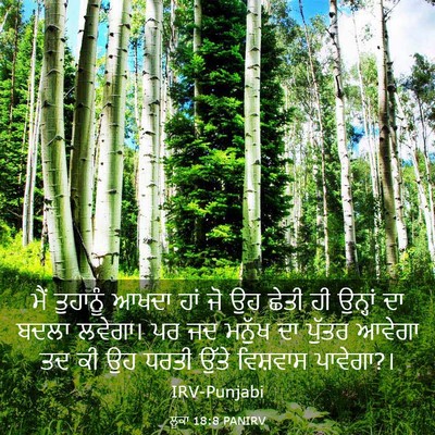 Picture 03 - ਲੂਕਾ 18:8 PANIRV - ਮੈਂ ਤੁਹਾਨੂੰ ਆਖਦਾ - Bible Verse Picture