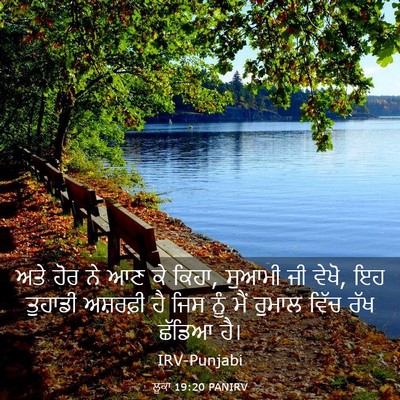 Picture 03 - ਲੂਕਾ 19:20 PANIRV - ਅਤੇ ਹੋਰ ਨੇ ਆਣ ਕੇ - Bible Verse Picture