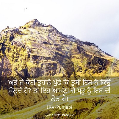 Picture 03 - ਲੂਕਾ 19:31 PANIRV - ਅਤੇ ਜੇ ਕੋਈ ਤੁਹਾਨੂੰ - Bible Verse Picture