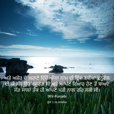 Picture 03 - ਲੂਕਾ 2:36 PANIRV - ਅਤੇ ਅਸ਼ੇਰ ਦੇ ਘਰਾਣੇ - Bible Verse Picture