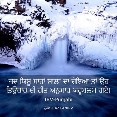 Picture 03 - ਲੂਕਾ 2:42 PANIRV - ਜਦ ਯਿਸੂ ਬਾਰਾਂ - Bible Verse Picture
