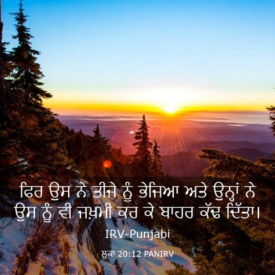 Picture 03 - ਲੂਕਾ 20:12 PANIRV - ਫਿਰ ਉਸ ਨੇ ਤੀਜੇ ਨੂੰ - Bible Verse Picture