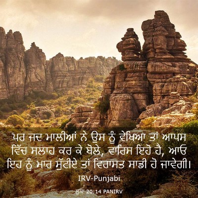 Picture 03 - ਲੂਕਾ 20:14 PANIRV - ਪਰ ਜਦ ਮਾਲੀਆਂ ਨੇ ਉਸ - Bible Verse Picture