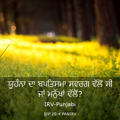 Picture 03 - ਲੂਕਾ 20:4 PANIRV - ਯੂਹੰਨਾ ਦਾ ਬਪਤਿਸਮਾ - Bible Verse Picture