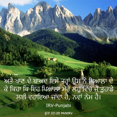 Picture 03 - ਲੂਕਾ 22:20 PANIRV - ਅਤੇ ਖਾਣ ਦੇ ਬਾਅਦ ਇਸੇ - Bible Verse Picture